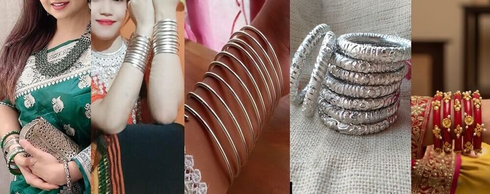 Huji Haru - Silver Plated Bangles