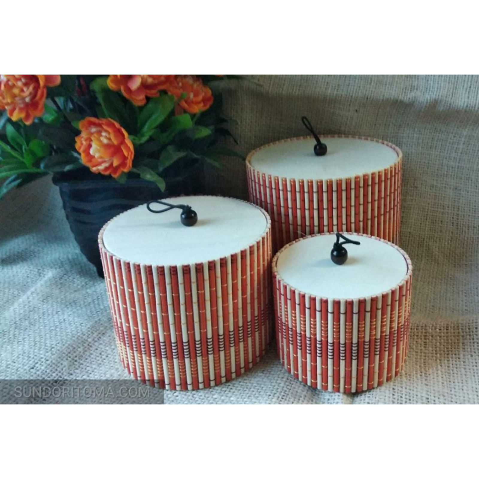 Set of 3 Eco-Friendly Bamboo Storage Boxes | Handcrafted Home Decor